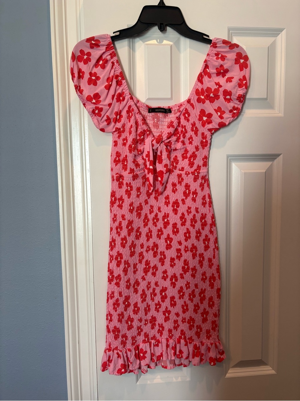 Pink Floral Smocked Mini Dress
